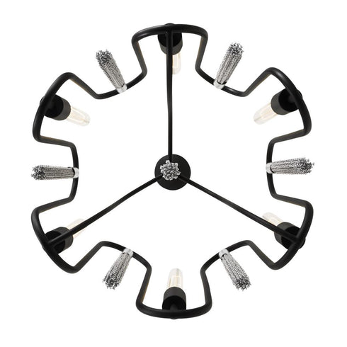 Varaluz Darden 6 Light Pendant Matte Blac Painted Model: 354P06MBCH