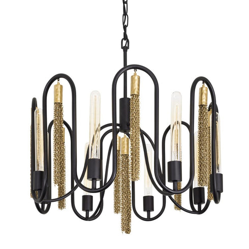 Varaluz Darden 8 Light Pendant Matte Blac Antique Model: 354P08MBAG