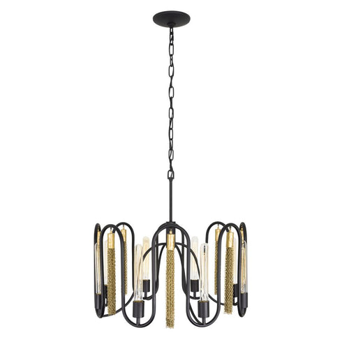 Varaluz Darden 8 Light Pendant Matte Blac Antique Model: 354P08MBAG
