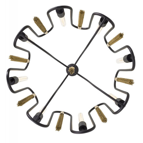 Varaluz Darden 8 Light Pendant Matte Blac Antique Model: 354P08MBAG
