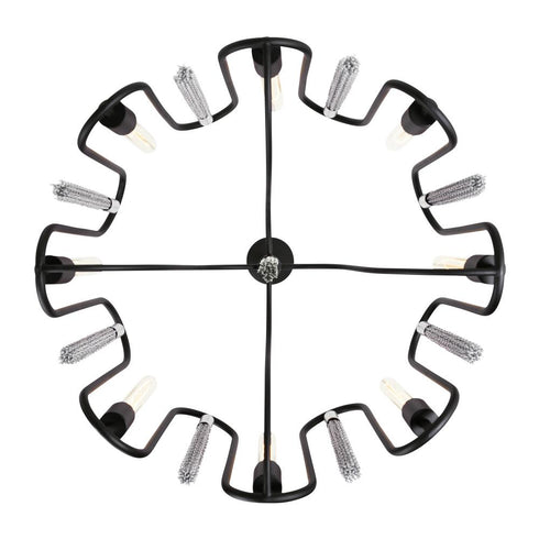 Varaluz Darden 8 Light Pendant Matte Blac Painted Model: 354P08MBCH