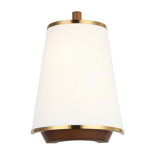 Varaluz Desert Flyer 2 Light Sconce Satin Bras Medium Walnut in Satin Brass/Medium Walnut Finish Model: 520W02SBW