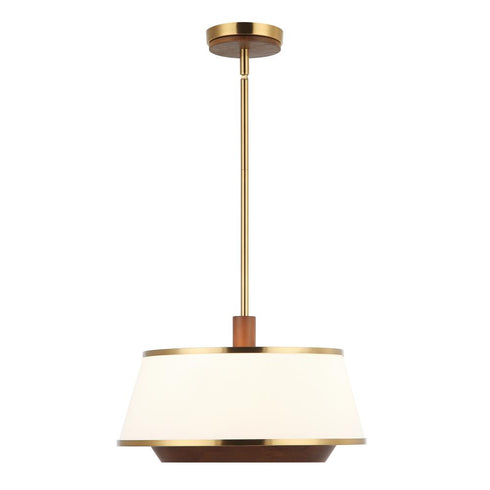 Varaluz Desert Flyer 3 Light Convertible Pendan Semi Flush Satin Bras Medium Walnut in Satin Brass/Medium Walnut Finish Model: 520P03SBW