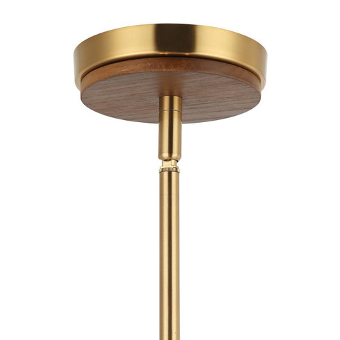 Varaluz Desert Flyer 3 Light Convertible Pendan Semi Flush Satin Bras Medium Walnut in Satin Brass/Medium Walnut Finish Model: 520P03SBW