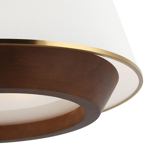 Varaluz Desert Flyer 6 Light Pendant Satin Bras Medium Walnut in Satin Brass/Medium Walnut Finish Model: 520P06SBW