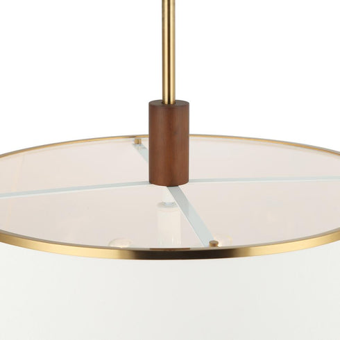 Varaluz Desert Flyer 6 Light Pendant Satin Bras Medium Walnut in Satin Brass/Medium Walnut Finish Model: 520P06SBW