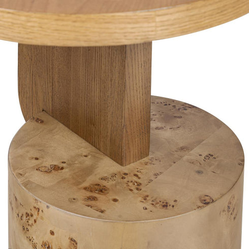 Varaluz Eros Side Table Black Oa Mappa Bur Popla Cherry in Black Oak/Mappa Burl/ Poplar/Cherry Finish Model: 508TA18A