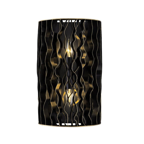 Varaluz Estela 2 Light Sconce Matte Blac French Model: 380W02MBFG