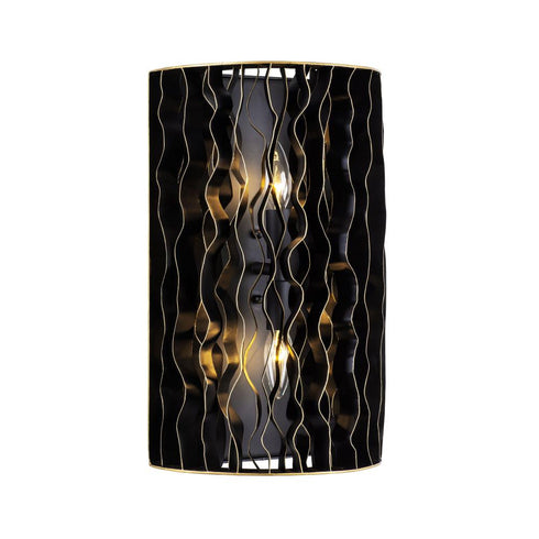 Varaluz Estela 2 Light Sconce Matte Blac French Model: 380W02MBFG
