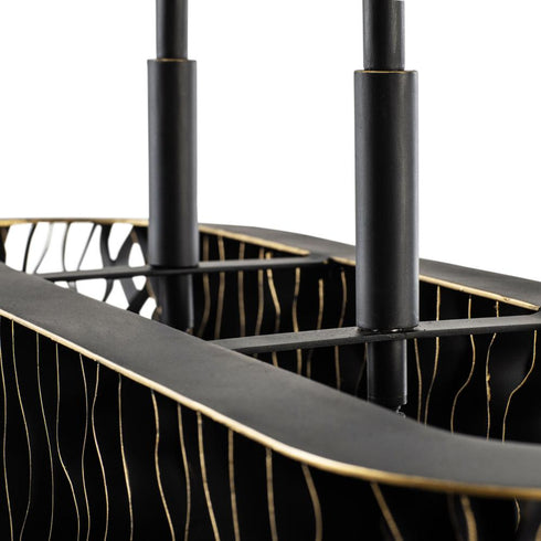 Varaluz Estela 5 Light Linear Pendant Matte Blac Model: 380N05MBFG