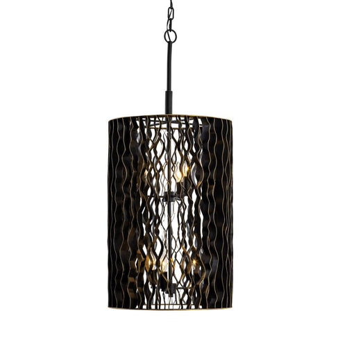 Varaluz Estela 6 Light Foyer Matte Blac French Gold Model: 380F06MBFG