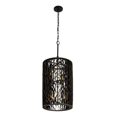 Varaluz Estela 6 Light Foyer Matte Blac French Gold Model: 380F06MBFG