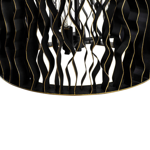 Varaluz Estela 6 Light Foyer Matte Blac French Gold Model: 380F06MBFG