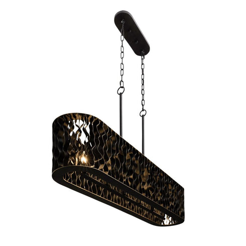 Varaluz Estela 6 Light Linear Pendant Matte Blac Model: 380N06MBFG