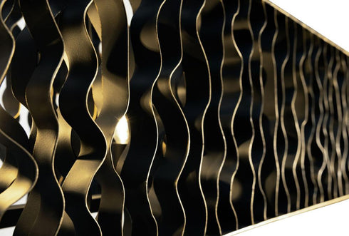Varaluz Estela 6 Light Linear Pendant Matte Blac Model: 380N06MBFG