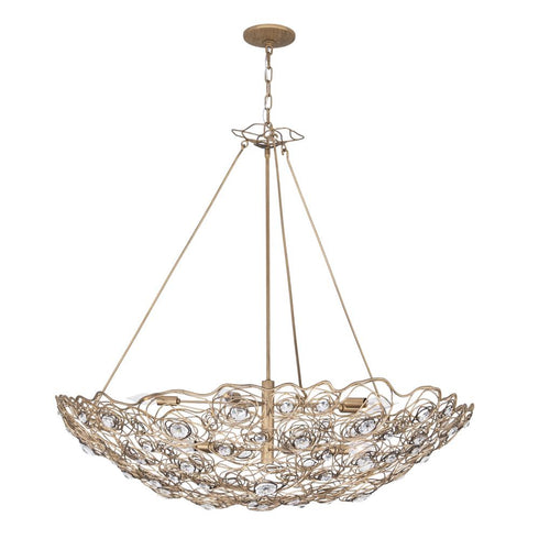 Varaluz Ethereal Rose 10 Light Inverted Pendant in Havana Gold Ombre Model: 500P10HGOB