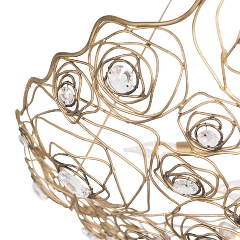 Varaluz Ethereal Rose 10 Light Inverted Pendant in Havana Gold Ombre Model: 500P10HGOB