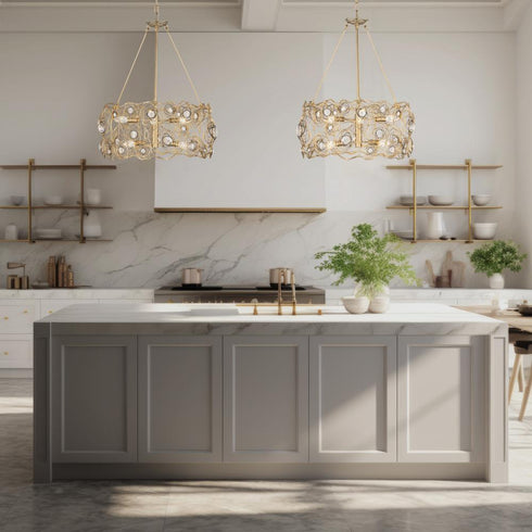 Varaluz Ethereal Rose 6 Light Chandelier in Havana Gold Ombre Model: 500C06HGOB