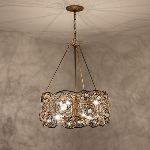 Varaluz Ethereal Rose 6 Light Chandelier in Havana Gold Ombre Model: 500C06HGOB