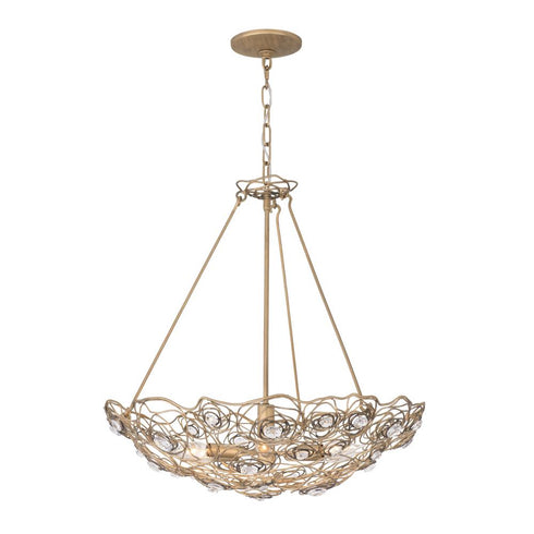 Varaluz Ethereal Rose 6 Light Inverted Pendant in Havana Gold Ombre Model: 500P06HGOB
