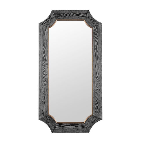 Varaluz Farra 28x54 Wall Mirror Cerused Blac Weathered Brass in Cerused Black/Weathered Brass Finish Model: 449MI28A