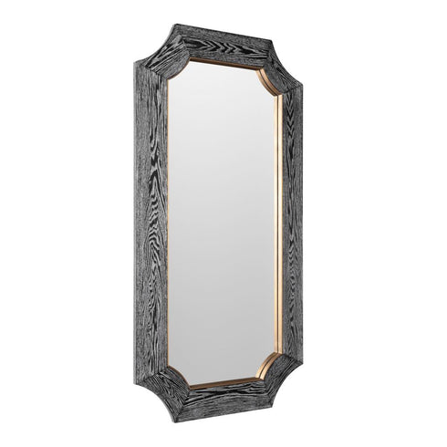 Varaluz Farra 28x54 Wall Mirror Cerused Blac Weathered Brass in Cerused Black/Weathered Brass Finish Model: 449MI28A