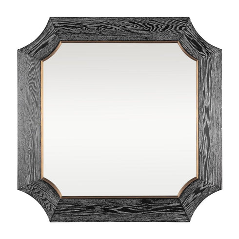 Varaluz Farra 36x36 Wall Mirror Cerused Blac Weathered Brass in Cerused Black/Weathered Brass Finish Model: 449MI36A