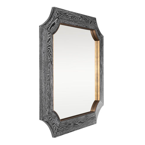Varaluz Farra 36x36 Wall Mirror Cerused Blac Weathered Brass in Cerused Black/Weathered Brass Finish Model: 449MI36A