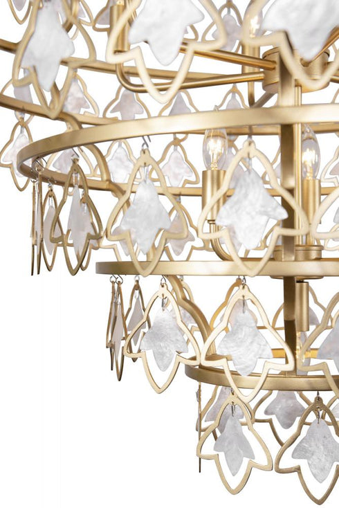Varaluz Fleur 10 Light Chandelier French Gold Model: 386C10FG