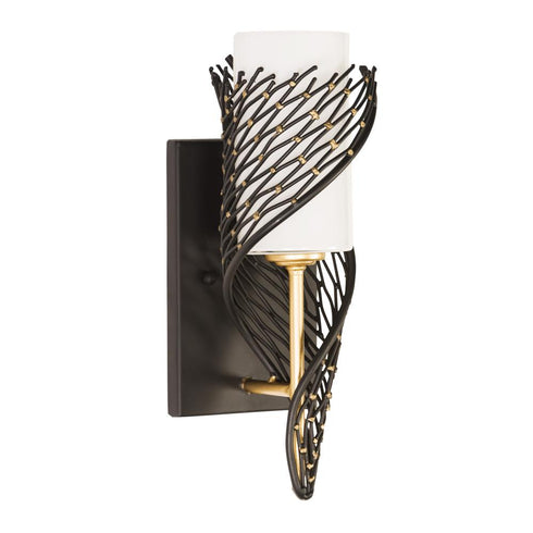 Varaluz Flow 1 Light Left Sconce Matte Blac French Model: 240K01MBFG