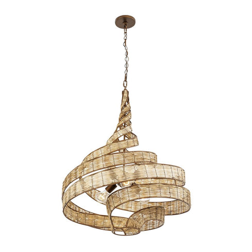 Varaluz Flow 6 Light Twist Pendant Baguett Natural Model: 240P06BTR