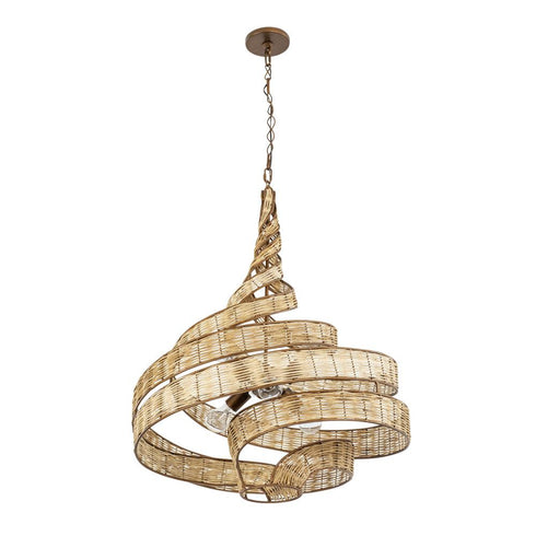 Varaluz Flow 6 Light Twist Pendant Baguett Natural Model: 240P06BTR