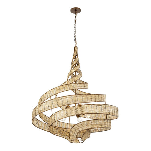 Varaluz Flow 8 Light Twist Pendant Baguett Natural Model: 240P08BTR