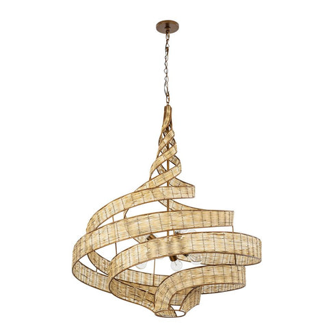 Varaluz Flow 8 Light Twist Pendant Baguett Natural Model: 240P08BTR