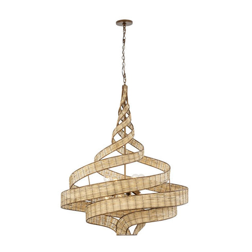 Varaluz Flow 8 Light Twist Pendant Baguett Natural Model: 240P08BTR