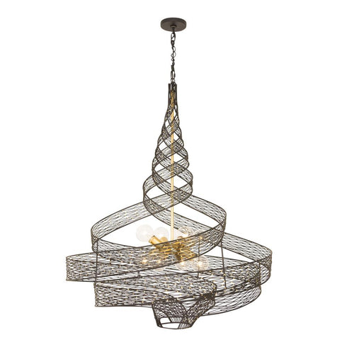 Varaluz Flow 8 Light Twist Pendant Matte Blac Model: 240P08MBFG