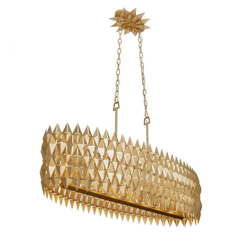 Varaluz Forever 8 Light Linear Pendant French Gold Model: 342N08FG