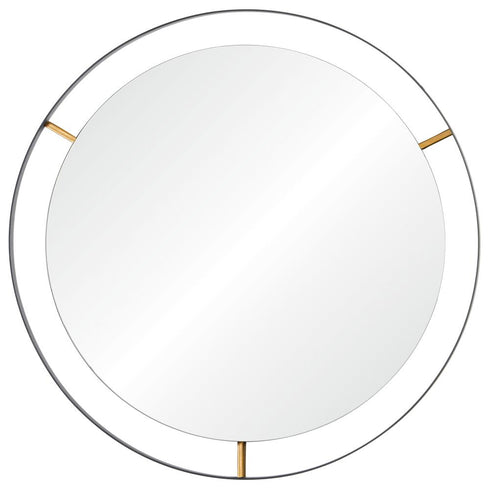 Varaluz Framed 30 In Round Wall Mirror Black Model: 610010