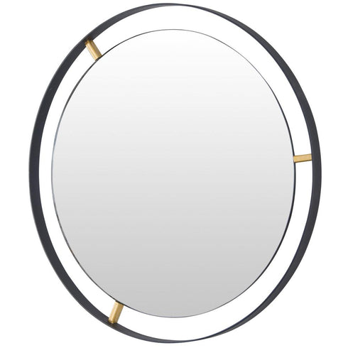 Varaluz Framed 30 In Round Wall Mirror Black Model: 610010
