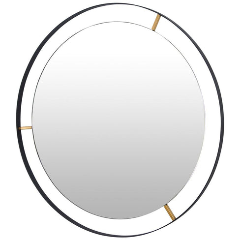 Varaluz Framed 30 In Round Wall Mirror Black Model: 610010