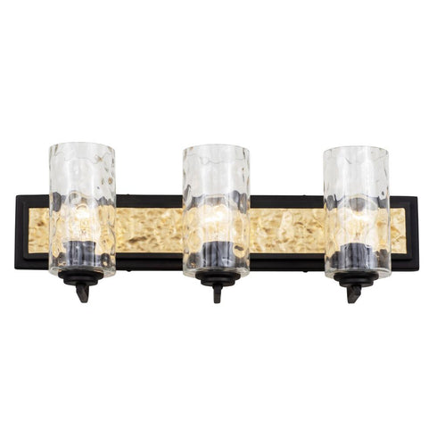 Varaluz Hammer Time 3 Light Bath Carbo French Gold Model: 371B03CBFG