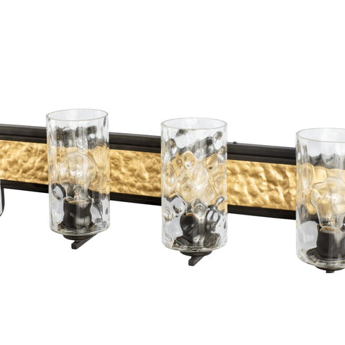 Varaluz Hammer Time 4 Light Bath Carbo French Gold Model: 371B04CBFG