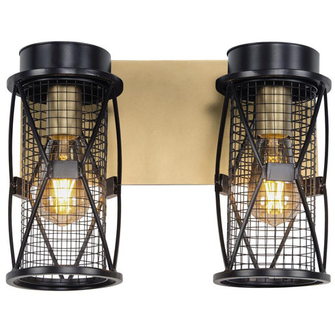 Varaluz Harlequin 2 Light Bath Fixture in Warm Bronze/Gold Finish Model: 612640