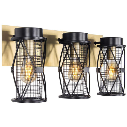 Varaluz Harlequin 3 Light Bath Fixture in Warm Bronze/Gold Finish Model: 612650