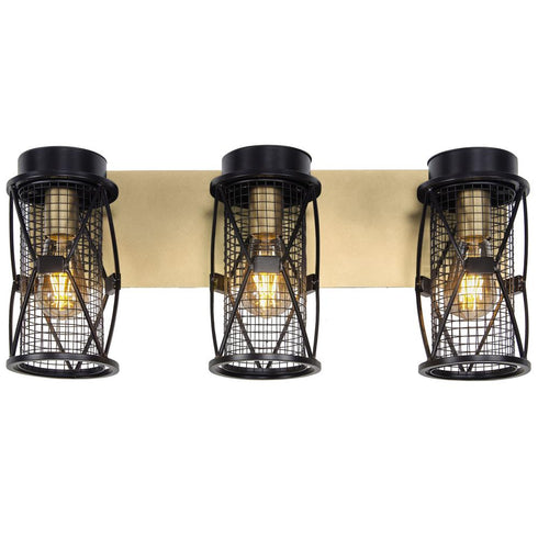 Varaluz Harlequin 3 Light Bath Fixture in Warm Bronze/Gold Finish Model: 612650
