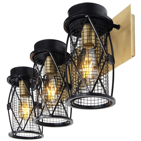 Varaluz Harlequin 3 Light Bath Fixture in Warm Bronze/Gold Finish Model: 612650