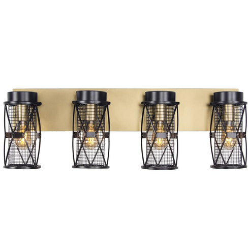 Varaluz Harlequin 4 Light Bath Fixture in Warm Bronze/Gold Finish Model: 612660
