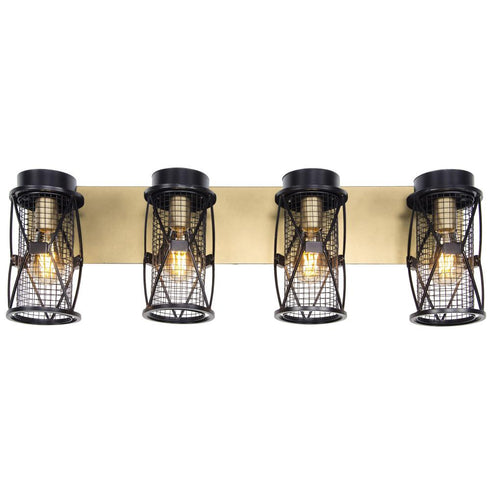 Varaluz Harlequin 4 Light Bath Fixture in Warm Bronze/Gold Finish Model: 612660