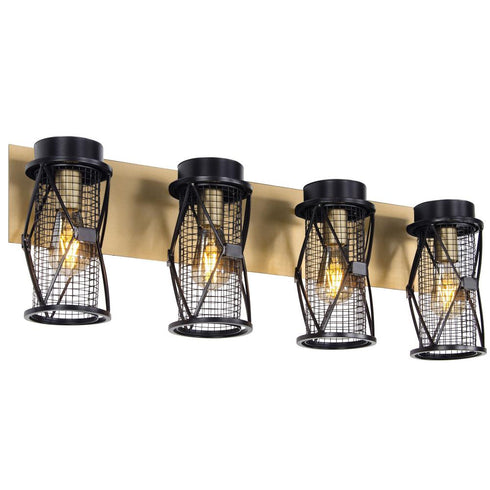 Varaluz Harlequin 4 Light Bath Fixture in Warm Bronze/Gold Finish Model: 612660