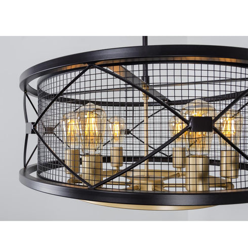 Varaluz Harlequin 6 Light Pendant in Warm Bronze/Gold Finish Model: 612620